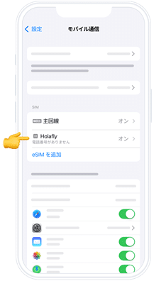 Holaflyのアクティベート方法(iPhone)②