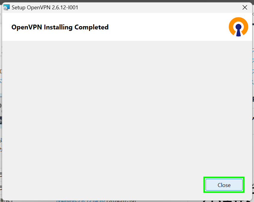 OpenVPN Connectのインストール後